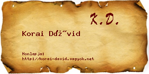 Korai Dávid névjegykártya