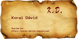 Korai Dávid névjegykártya